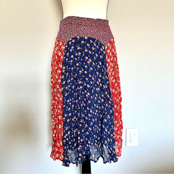 *ANTHROPOLOGIE* Meadow Rue Patchwork Midi Skirt - Picture 6 of 7